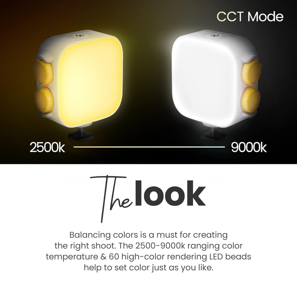 Digitek LED-D10W RGB Video Light, 360° Full Color Portable LED Camera Light, 2500K-9000K, CRI 95+, Dimmable, 2000mAh Battery, 3 Cold Shoe Mounts, Magnetic, for Photography