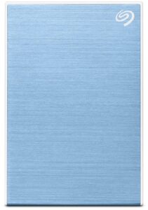 Seagate One Touch 2TB External HDD with Password Protection Light Blue, for Windows and Mac, with 3 Yr Data Recovery Services, (STKY2000402)