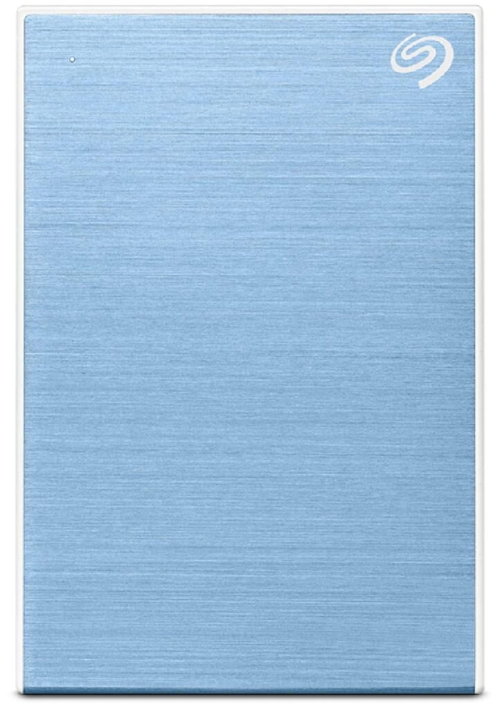 Seagate One Touch 2TB External HDD with Password Protection Light Blue, for Windows and Mac, with 3 Yr Data Recovery Services, (STKY2000402)