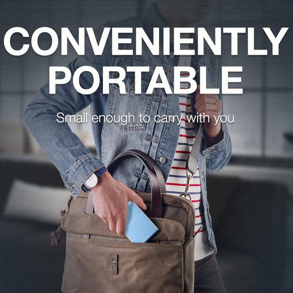 Seagate One Touch 2TB External HDD with Password Protection Light Blue, for Windows and Mac, with 3 Yr Data Recovery Services, (STKY2000402)